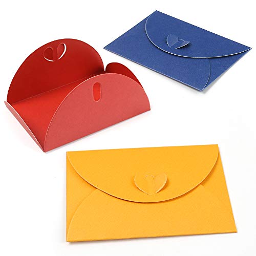 Hansgo Mini Christmas Gift Card Envelopes, 100Pcs Thanksgiving Cute Envelopes Mini Assorted Colors Gift Card With Heart Shaped Clasp For X-Mas Thanksgiving Festival Holiday #TOP3