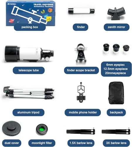 Telescope,Astronomy Telescope for Adults 70mm Aperture 400mm AZ Mount,15X-150X HD Refractor Astronomical Telescope with Adjustable Tripod, Portable Backpack, Phone Adapterc