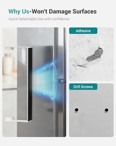 Image of PAROTO Magnetic Paper Towel Holder for Fridge, White Paper Towel Holder for Kitchen, Strong Magnet for Refrigerator, RV, Garage, BBQ, No Drilling, Kitchen & Bathroom Organizers and Storage