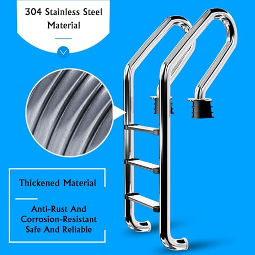 Escalera para piscina de acero inoxidable 2 peldaños miniatura 5