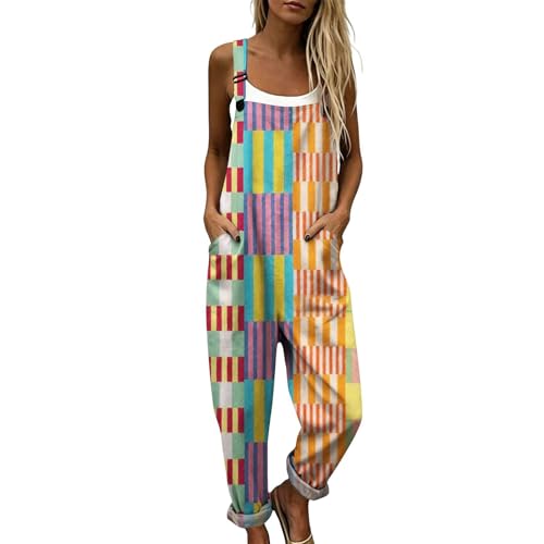Estilo boho hippie verano largo en un peto cómodo con lunares y bolsillos