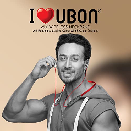 Image of UBON CL-118 Bluetooth Wireless in Ear Earphones with Mic, Up to 12 Hours Playtime, Hd Sound Quality, 10Mm Driver, V5.0 Bluetooth Headset (Red)