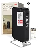 Mill Ölradiator Elektro Heizkörper 1500W - WIFI Smarte Elektroheizung mit App, Heizung elektrisch 18-22m², Ölradiator energiesparend, Elektroheizkörper leise & sicher, Designed in Norwegen - schwarz