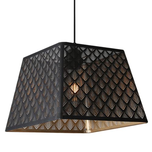 Lámpara colgante geométrica industrial retro con altura ajustable para techo de comedor