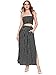 Floerns Women's Summer Printed 2 Piece Outfit Crop Tube Tops and Split Long Skirt Set Black New M