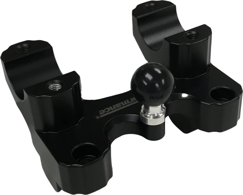 Helibars HR10163-RB Offset Risers For Pan America - Black with Ram Mount