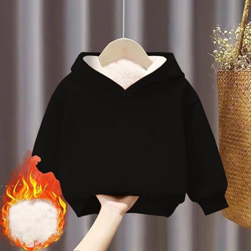 DDAPJ pyju Unisex Boys Girls Winter Sherpa Lined Hoodie Sweatshirt Kids Fleece Thermal Pullover Sweater Warm Hooded Outerwear2