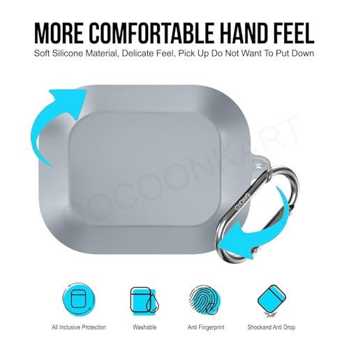 Image of Soft Silicone Case Cover Compatible for Realme Buds Air 8 (Master Grey)