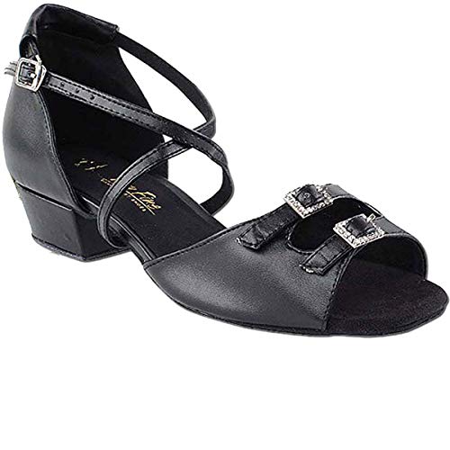 Very Fine Dance Shoes Women's Ballroom Dance Shoes Salsa Latin Practice Dance Shoes Black PU 1620FTEB Comfortable 1