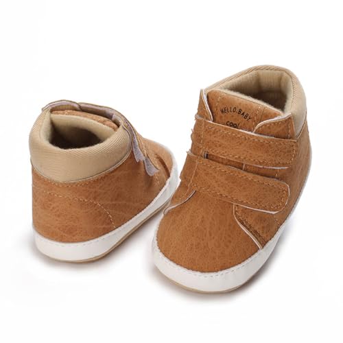 Image of Clowora Baby Boys Girls Shoes Non-Slip Rubber Sole Sneakers Infant First Walking Toddler Crib Shoes Newborn Loafers Flats. (15 /Yellow,0-6 Months)