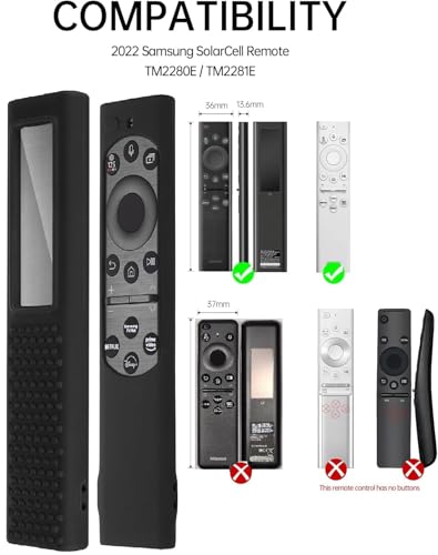 Image of Silicon Protective Case Cover Compatible with Samsung Frame TV Remote 2022 TM2280E QLED TV BN68-13897A (Remote Not Included) - Glow in Dark Blue