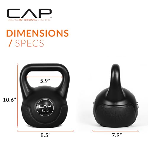 Image of CAP Barbell 45 LB Cement Kettlebell Set - 10 lb, 15 lb & 20 lb Vinyl-Coated Kettlebells for Strength Training, Cardio, Cross Training & Home Gym Workouts