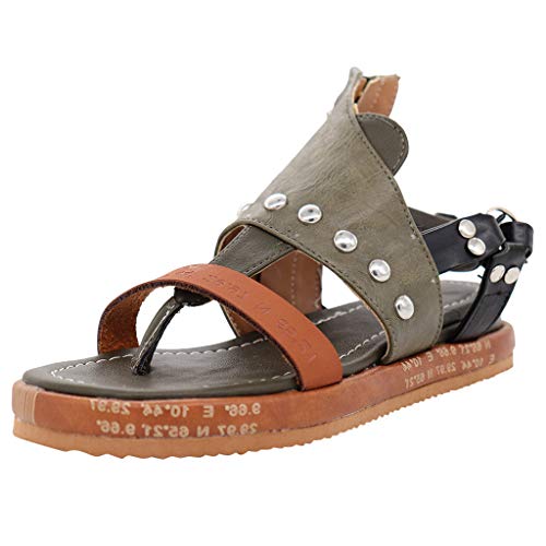 Wyxhkj Sandalias Romanas Mujer Vintage Sandalias Plataforma De Cuero Artificial Zapatos Cuña...