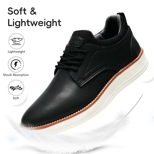 Mens Oxfords Shoes, Slip On Classic Fashion Casual Dress Business Shoes Lightweight Comfortable Walking Running Sneakers for Men Black4
