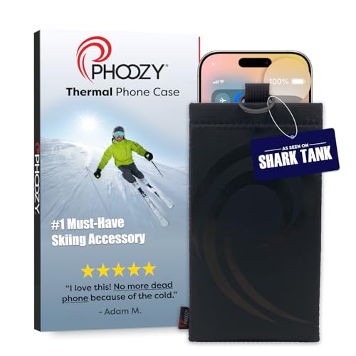 Image of PHOOZY Apollo II Thermal Phone Case with NASA-Derived Technology - Extends Battery Life 4X in Cold Weather and Heat - Military Grade 8-Foot Drop Protection Insulated Pouch - Medium Black