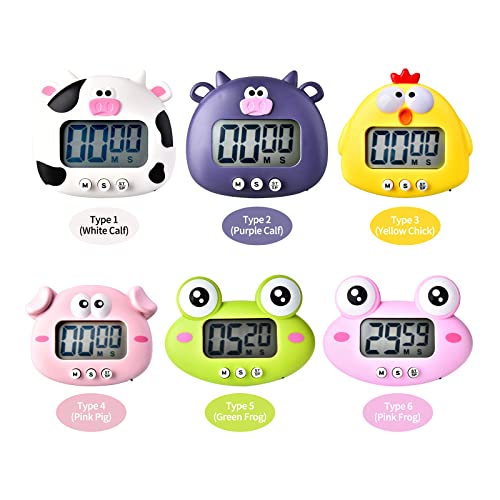 Temporizador de cozinha digital bonito animal temporizador com ímã forte back stand alarme alto tela
