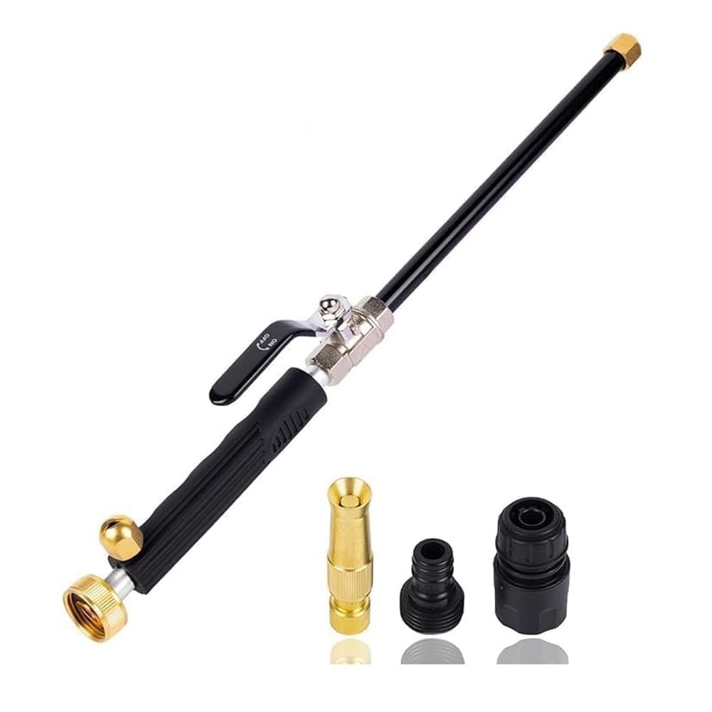 rirue High Pressure Jet Nozzle Power Washer Wand for Garden Hose, with 3 Different Nozzles and Hose Quick Connectors