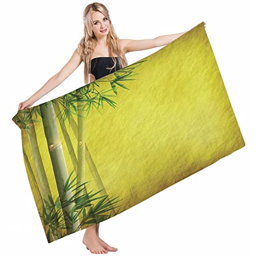 Mujer Hombre Toalla Playa Bambú Silueta De Ramas De Bambú Madera Hierbas Climáticas Naturaleza Inspirada Clásico Toallas Baño Microfibra Toalla Playa Grande Impreso Toallas De Baño para Adulto Niños
