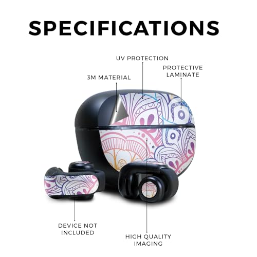 Image of Skin Compatible with Bose Ultra Open Earbuds - Vibrant Mandala - Premium 3M Vinyl Protective Wrap Decal Cover - Easy to Apply | Crafted in The USA by MightySkins