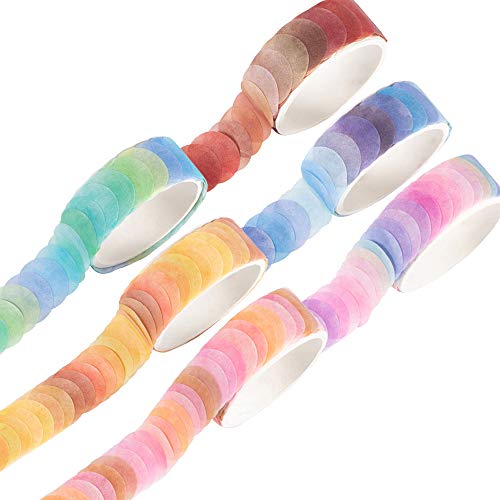 YUBX Pre-Cut Dot Washi Tape Set Solid Colors Macaron Decorative Masking Label Stickers for Arts, DIY Crafts, Journals, Planners, Scrapbook, Wrapping - Image 2