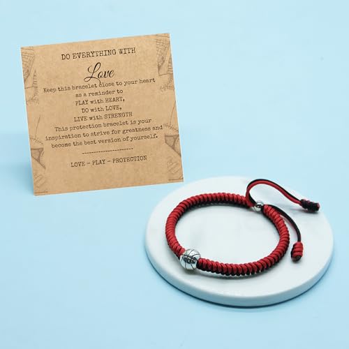 LAMIBEE Adjustable Braided Basketball Bracelet, Jewelry Gift with Team Colors and Inspiration Card, Basketball Accessories for Fans Players (Red and Black) by LAMIBEE - Used condition - Image 5