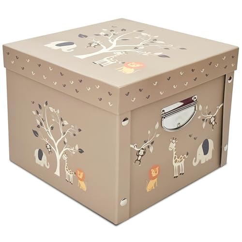 Image of GroWings – Mocha Baby Keepsake Box, Baby Memory Box – Large Mocha Keepsake Gifts Box for Any Newborn Baby Boy or Baby Girl – Strong, Durable & Collapsible Memory Storage Box