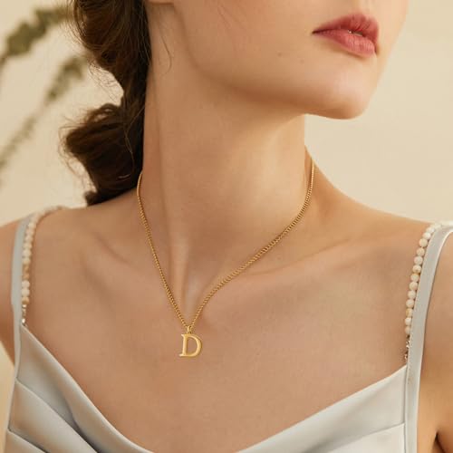 Collar iniciales chapado en oro de 14 quilates