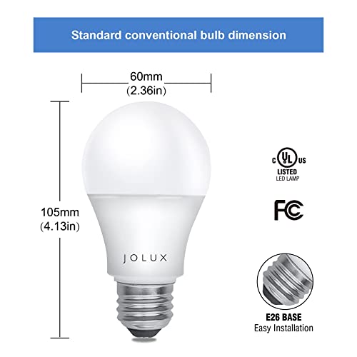 Jolux A19 E26 Led Bulb 60 Watt Equivalent, Medium Screw Base Bulbs, 8.5W 5000K(Daylight), 800 Lumens Enclosed Fixture Rated,Non-Dimmable,No Flicker,Ul Listed thumb #4