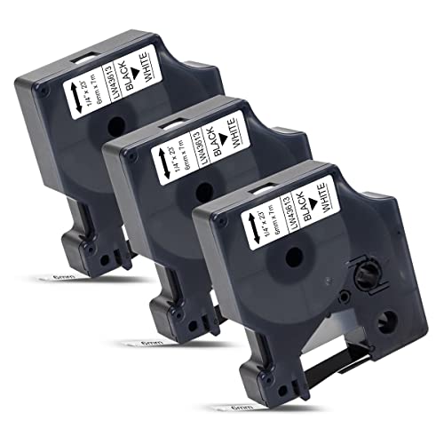 Labelwell 6mm Kompatibel Schriftband Ersatz für Dymo D1 43613 S0720780 Schwarz auf Weiß für Dymo MobileLabeler 1978243 Labelwriter 450 Duo LabelManager 160 210D 360D 280 420P 500TS Labelpoint 250 150 Cover