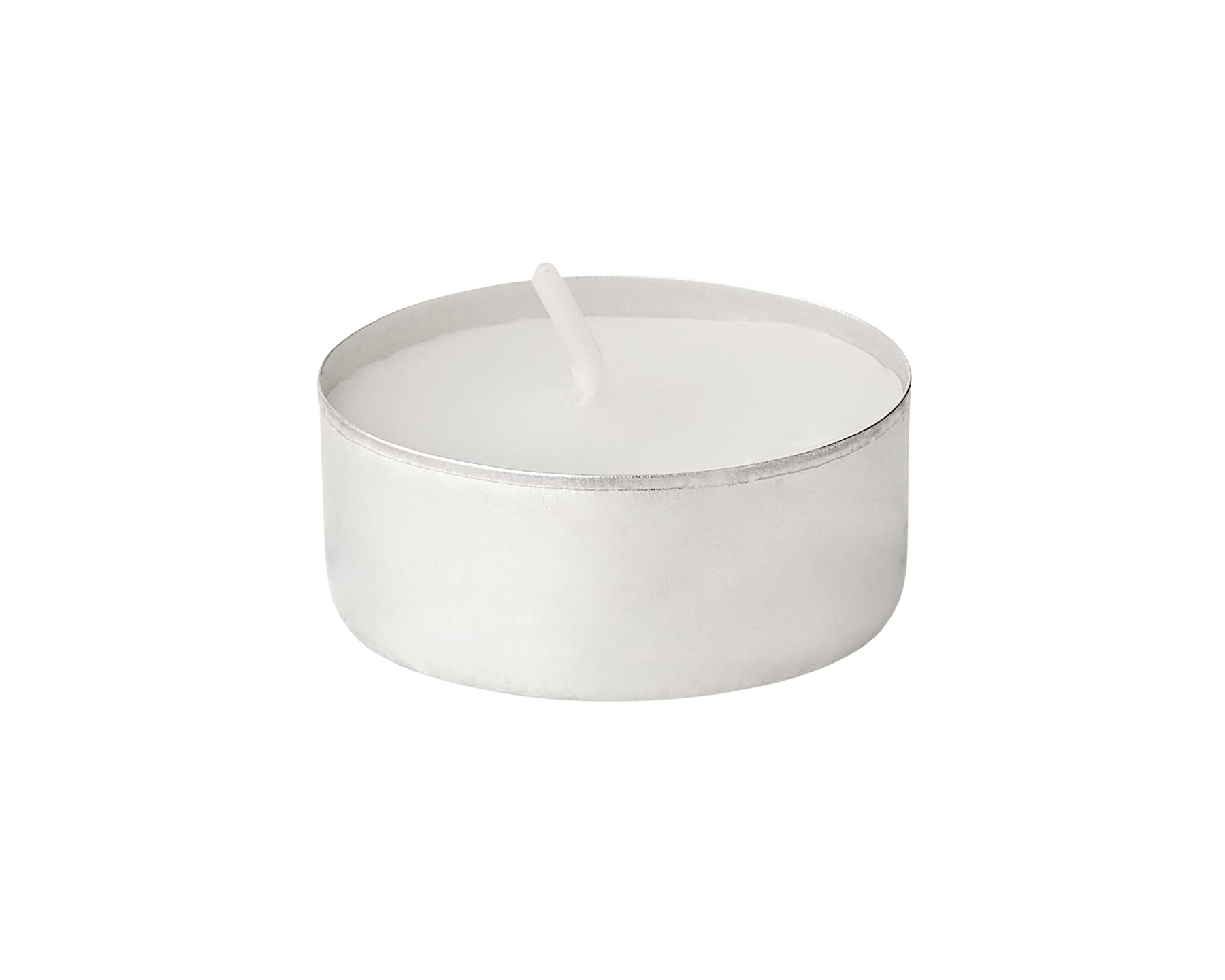 EDZARD 100 pieces Tea lights, white, aluminium shell, no smell
