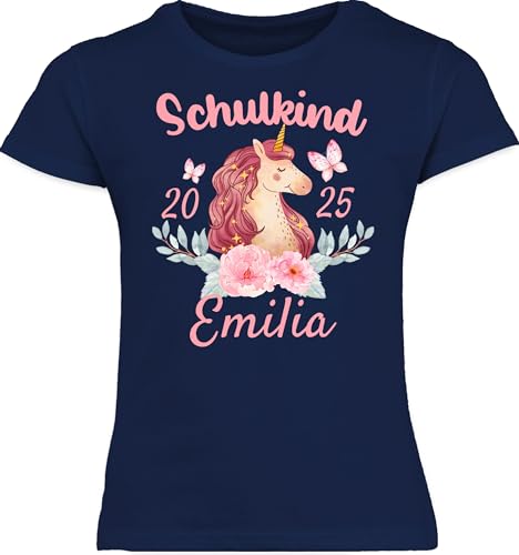 T-Shirt Mädchen - Einschulung - Schulkind Einhorn 2025-140 (9/11 Jahre) -...