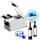 Etikettiermaschine, Halbautomatischer Etikettenspender, Flaschenetikettiermaschine, Flaschenetikettiermaschine Aus Edelstahl, Durchmesser 15 Bis 120 Mm, Selbstklebender Etikettendrucker.,110v