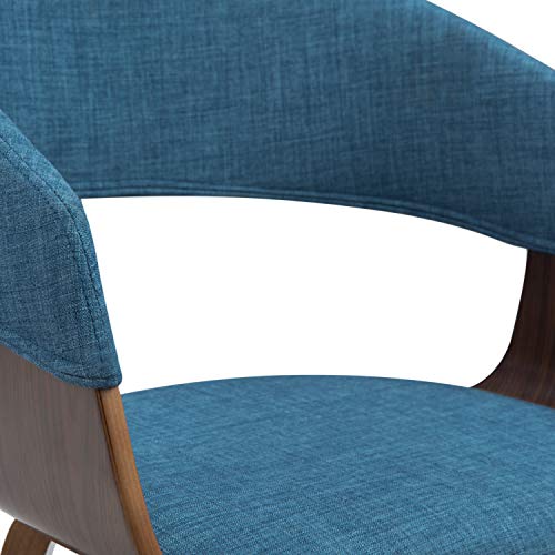 Simplihome Lowell 17 Inch Mid Century Modern Bentwood Dining Chair In Blue Linen Look Fabric, For The Dining Room #TOP4