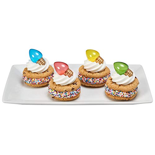 Light It Up Festive Holiday Christmas Lights/Light Bulbs Cupcake Topper Rings - Pack Of 24 #TOP3
