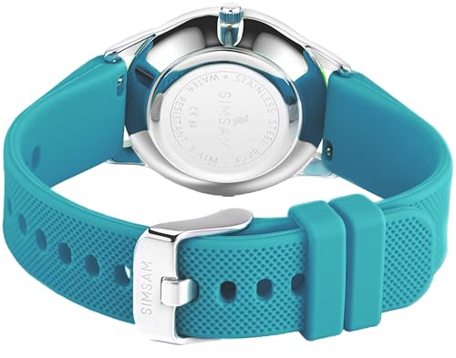 SIMSAM Ersatz-Uhrenarmband für Kinder, Silikonarmband, 16 mm, Uhrenarmband mit Schnellspannstiften, Ersatz-Uhrenarmbänder für Damen, Herren (Hellblau, 1)