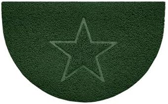 Nicoman Embossed Halfmoon Half Circle Door Mat Dirt-Trapper Jet-Washable Doormat 70x44cm (Green, STAR Shape) - Use on Carpet ONLY