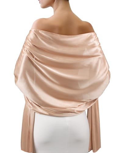 Sofier Satin Shawl Wraps for Women Evening Dresses Wedding Bridal Party Silky Scarf Formal Cover Up Bridesmaid Gifts
