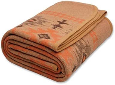 ACUSHLA Merino Wool Blanket - Warm, Thick, Washable, Large Throw - 87X63 Great for Bed Couch Outdoor Camping, All Seasons, Myers Khaki