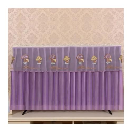 Housse TV en dentelle brodée de style 17, bâche de protection pour écran 140x83cm sans démontage