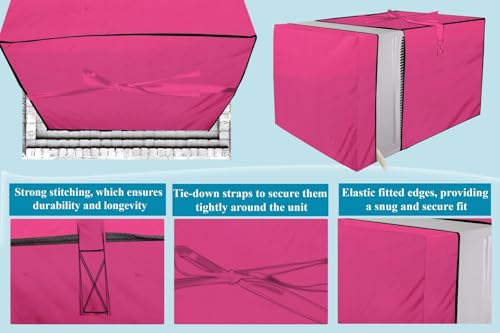 Image of The Furnishing Tree window ac cover suitable for Lloyd 1.5 Ton GLW18I5FWCEV, Pink Color Elastic fit Cover for front and rear Of Window Ac