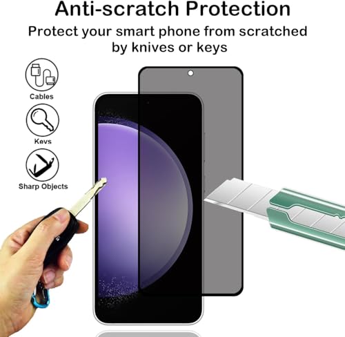 Image of ZARALA Privacy Screen Protector for For CMF Phone 2 Pro and Nothing Phone 3A Lite Fingerprint is Not Working Anti-Spy Tempered Glass Film, 9H Hardness, Anti Bubble-Free, Anti-Spy Screen Protector