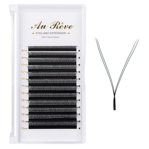 YY Eyelash Extensions 0.07 D Curl 8-15mm Mix Matte Black 4D Premade Fan