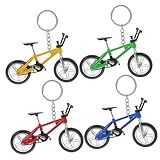 ERINGOGO 4 Piezas Mini Modelos de Bicicleta de Montaña Aleación Colgante Decorativo para Llaves y Bolsos Adorno Compacto para Escritorio o Mochila Regalo para Aficionados Las Bicis