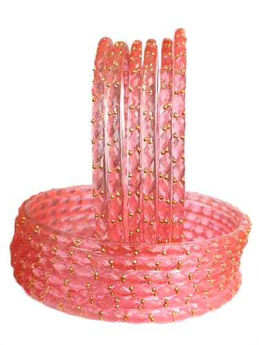 Image of JPS Plain and Glossy Finished Raindrop Glass Bangles Set for Women & Girls | Traditional Ethnic Chudi for Wedding, Party & Regular- Set of 12 Pcs of One Colour | Wedding Special