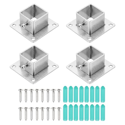 Soportes de poste de cubierta de acero inoxidable con base cuadrada pulida de máxima resistencia 2
