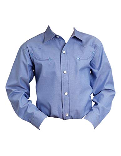 Stetson Western Shirt Boys L/S Snap M Blue 11-030-0465-0023 BU