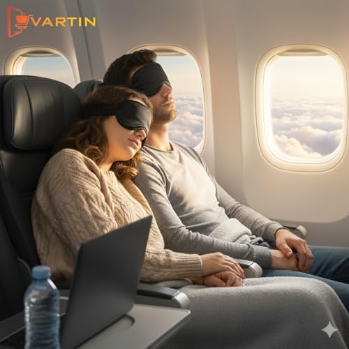Image of Premium Eye Mask Combo (Pack of 2) - 1 Grey & 1 Black Sleeping Masks - Ultra-Soft & Light-Blocking Travel Sleep Masks with Adjustable Elastic Strap for Men & Women