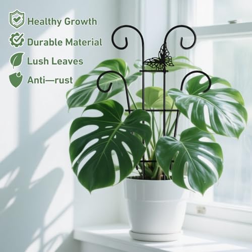 Image of Coomin Indoor Plant Trellis for Potted Plants with Buttrtflies, 14.5in 2p