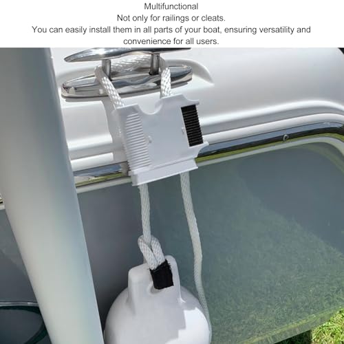 Boat Fender Hanger, 2PCS Boat Fender Clips, Boat Rail and Cleat Fender Clip, Pontoon Rail Fender Hanger Adjuster, Boat Bumper Clips for Docking, Pontoon Boat, Bass Boat, Jon Boat - Image 3