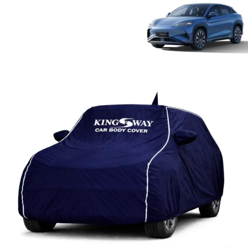 Image of KINGSWAY Super Waterproof Car Cover Only with BYD Sealion 7 (Year 2025 Onwards - All Model) | Mirror and Antenna Pockets | All Weather Car Body Cover with Silver Piping | Blue